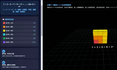 奇数求和几何证明演示动画