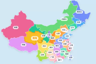 卡通平面交互中国地图
