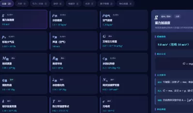 初高中物理常用常数表