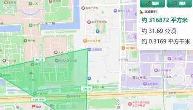 公顷和平方千米互动地图