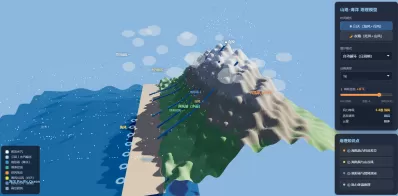 山地-海洋3D地理动画模型